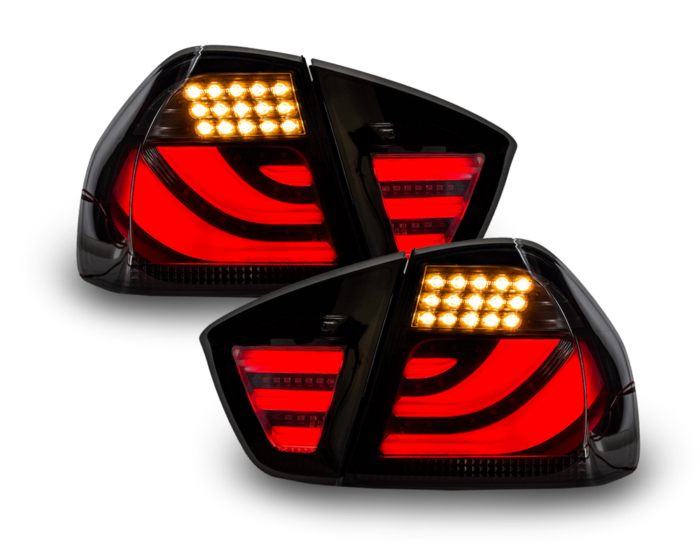 LED galiniai žibintai BMW 3 serijos E90 sedanas 05-08 dūmai - Vaizdas 5