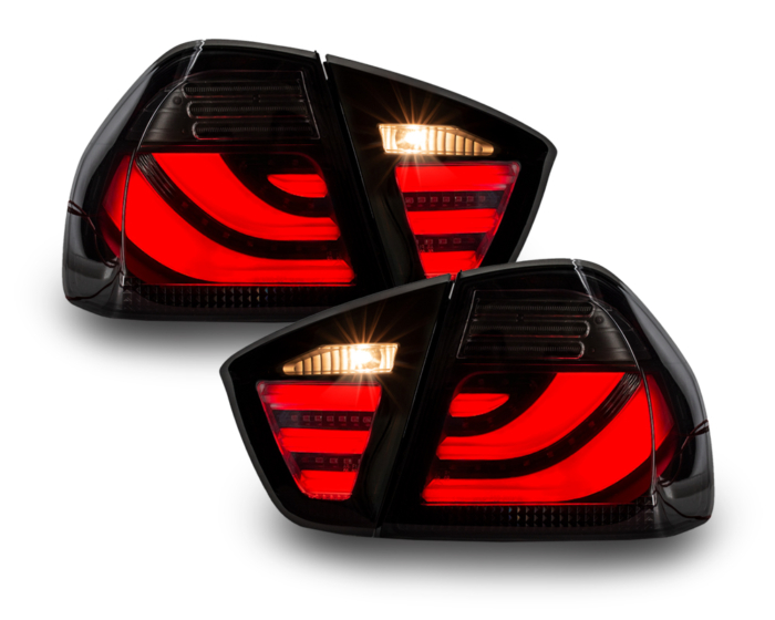 LED galiniai žibintai BMW 3 serijos E90 sedanas 05-08 dūmai - Vaizdas 7