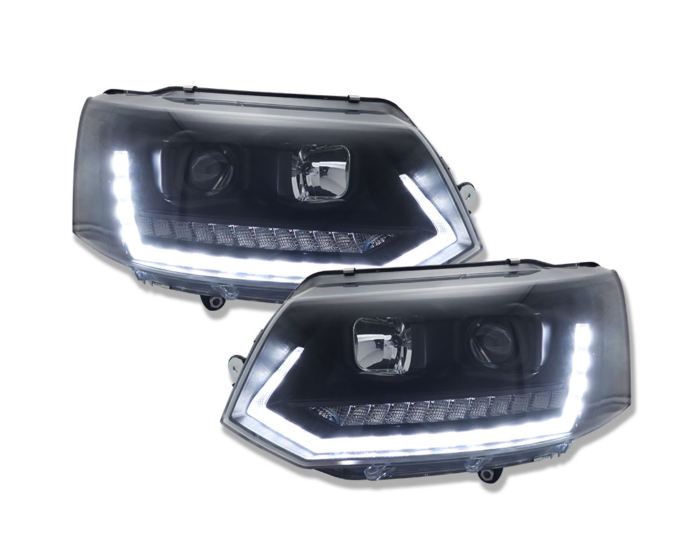Faros diurnos LED VW T5 GP 09-14 negro con indicador dinámico
