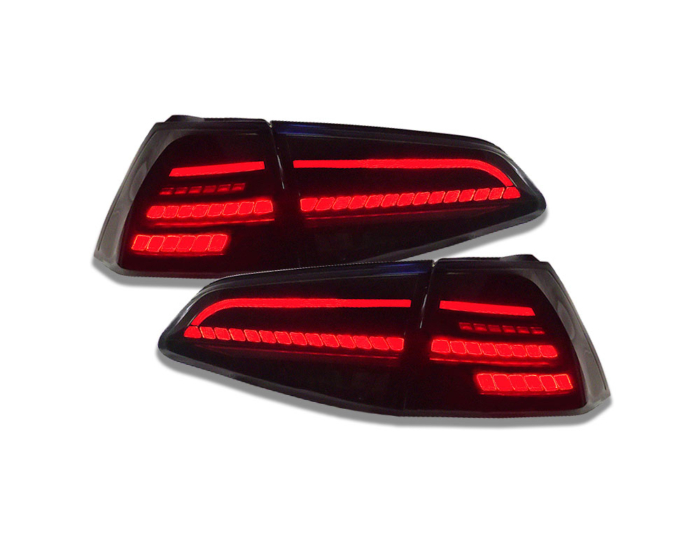 Πίσω φώτα LED VW Golf 7 VII 13-18 μαύρο/καπνό με δυναμικά φλας - Εικόνα 7