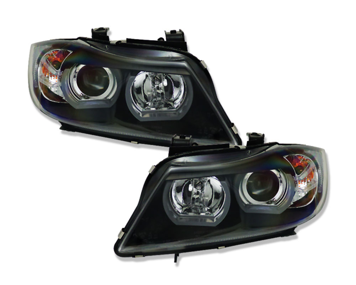Koplampen met 3D LED parkeerlichtringen BMW 3 Reeks E90/E91 05-08 zwart voor modellen met Xenon - Afbeelding 2