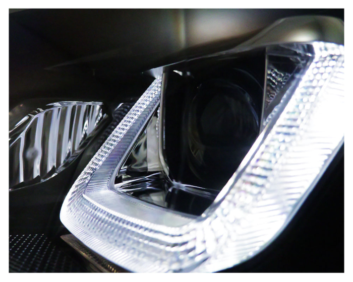 Actualización de luz diurna LED faros VW Golf 6 VI en GTI / R32 DISEÑO 08-13 negro - Imagen 4