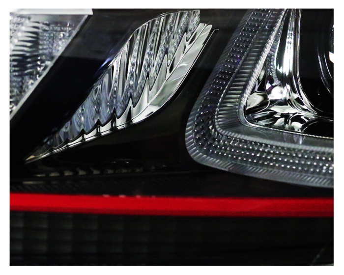 LED světlomety pro denní svícení VW Golf 6 VI in GTI / R32 DESIGN 08-13 černá/červená - Obrázek 3
