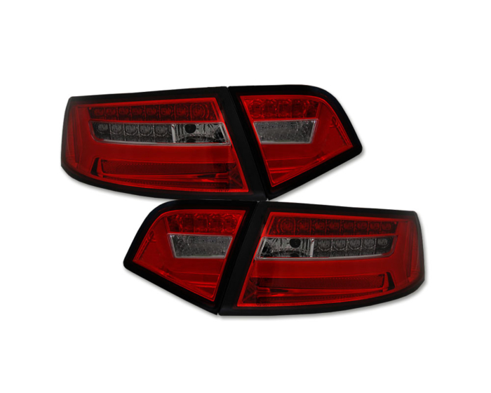 Luzes traseiras LED Audi A6 4F berlina 08-11 com indicador dinâmico vermelho/fumo - Imagem 2