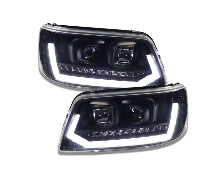Faros diurnos LED VW T5 03-09 con indicador dinámico negro