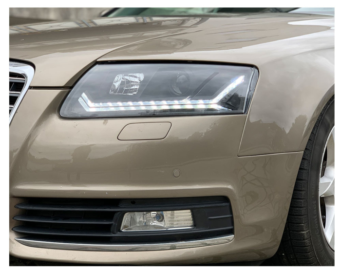 Faros diurnos LED Audi A6 4F C6 04-09 negro con indicador dinámico para Xenon original - Imagen 14