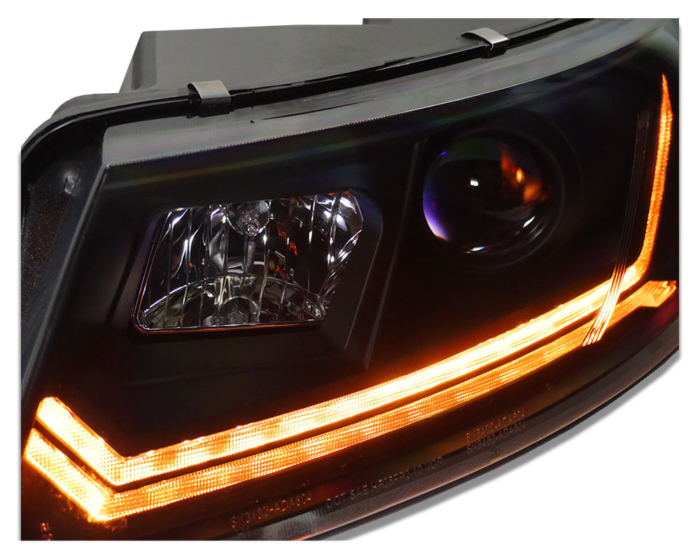 Faros diurnos LED Audi A6 4F C6 04-09 negro con indicador dinámico para Xenon original - Imagen 4