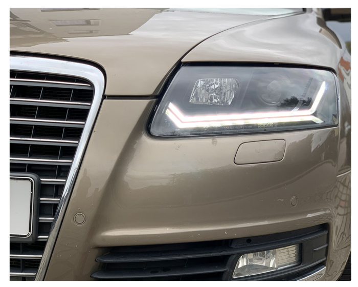 Faros diurnos LED Audi A6 4F C6 04-09 negro con indicador dinámico para Xenon original - Imagen 11