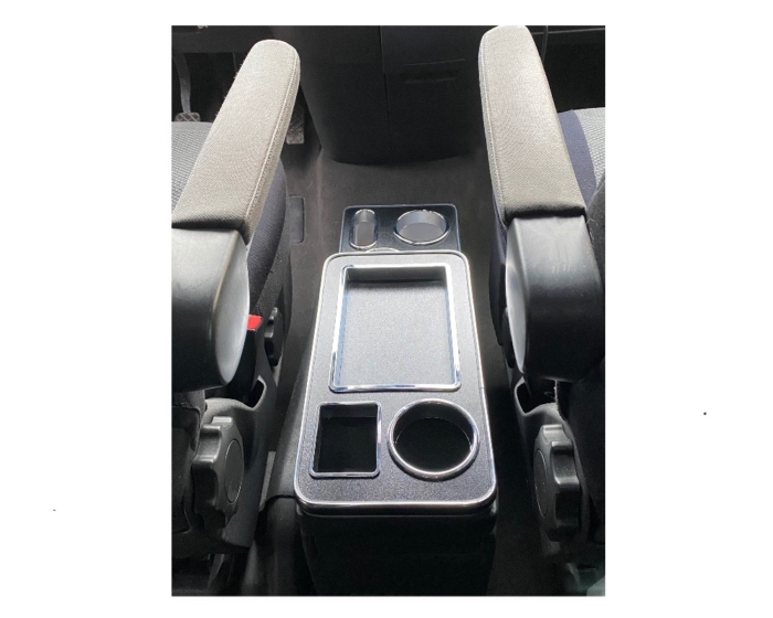 Consola central multifuncional para VW T5 y T6 con compartimento portaobjetos, negro brillante con puertos USB iluminados - Imagen 10