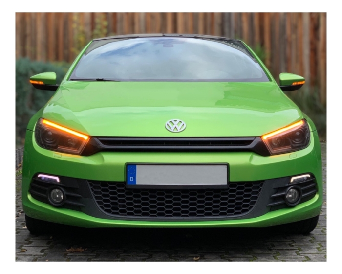 VW Scirocco 3 III 15-18 LED luz diurna faros indicador dinámico negro para versiones halógenas - Imagen 10