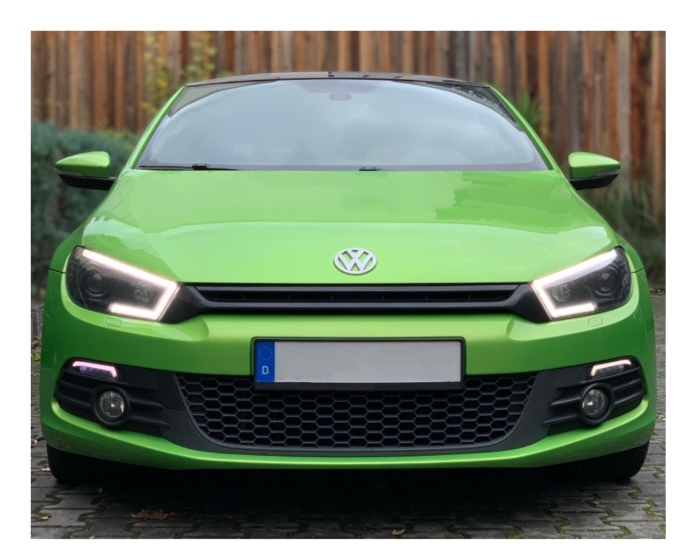 VW Scirocco 3 III 15-18 LED luz de marcha diurna faros indicador dinámico negro para versiones halógenas - Imagen 8