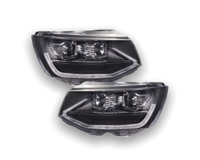 LED-dagrijlicht koplampen VW T6 2015-19 zwart met dynamische richtingaanwijzer - Afbeelding 3