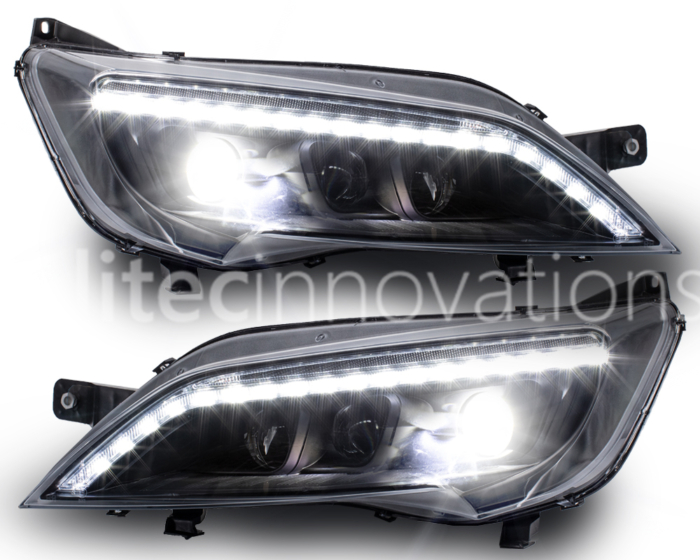 FULL LED дневни светлини Fiat Ducato, Jumper, Boxer, кемпер от 2014 г. черен с динамичен индикатор - Изображение 9