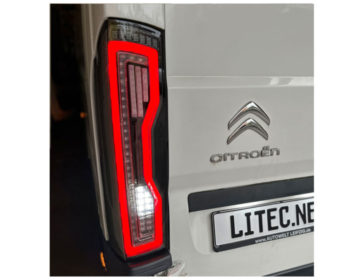 VOLL LED Rückleuchten mit Lightbar Fiat Ducato, Jumper, Boxer, Movano Wohnmobil ab 2006 schwarz mit LED Blinker + LED Bremsleuchte – Bild 9