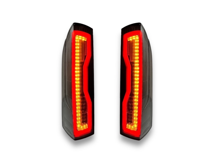 VOLL LED Rückleuchten mit Lightbar Fiat Ducato, Jumper, Boxer, Movano Wohnmobil ab 2006 schwarz mit LED Blinker + LED Bremsleuchte – Bild 3