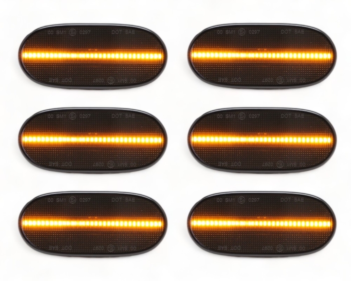 Luces de posición laterales LED Mercedes Benz Sprinter W906, autocaravana 06-13 negro/humo 6 uds.