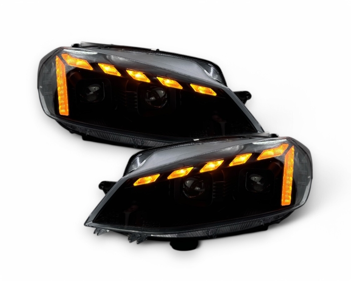 Reflektory FULL LED VW Golf 7.5 VII Facelift 16-20 czarne z dynamicznym kierunkowskazem - obrazek 4