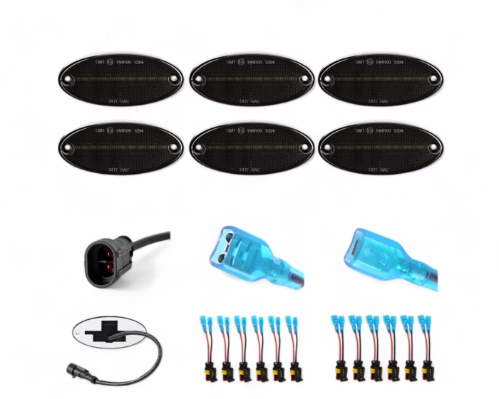 LED Seitenmarkierungsleuchten Ducato, Boxer, Jumper, Movano oval mit Reflektor und Lightbar für teilintegrierte Wohnmobile schwarz/rauch 6 Stk. – Bild 7