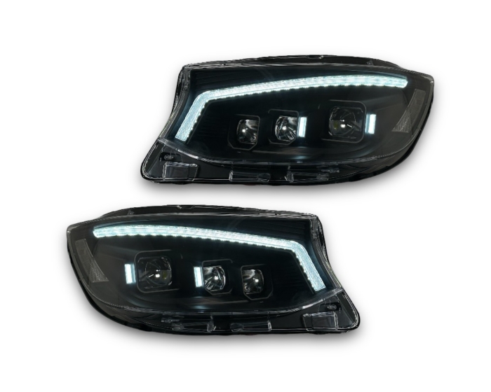 VOLL LED Tagfahrlicht Scheinwerfer Mercedes Benz Sprinter W907/910/Wohnmobile 2018+ schwarz mit dynamischem Blinker – Bild 2
