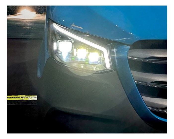 VOLL LED Tagfahrlicht Scheinwerfer Mercedes Benz Sprinter W907/910/Wohnmobile 2018+ schwarz mit dynamischem Blinker – Bild 8