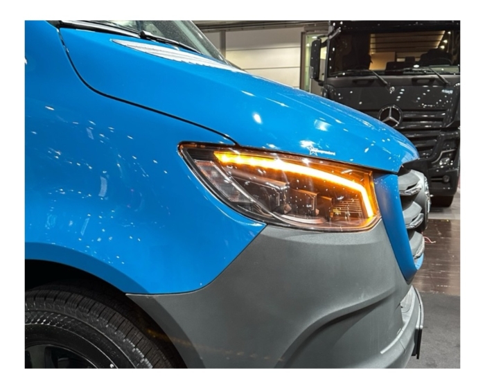 VOLL LED Tagfahrlicht Scheinwerfer Mercedes Benz Sprinter W907/910/Wohnmobile 2018+ schwarz mit dynamischem Blinker – Bild 10