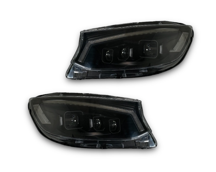 VOLL LED Tagfahrlicht Scheinwerfer Mercedes Benz Sprinter W907/910/Wohnmobile 2018+ schwarz mit dynamischem Blinker – Bild 4